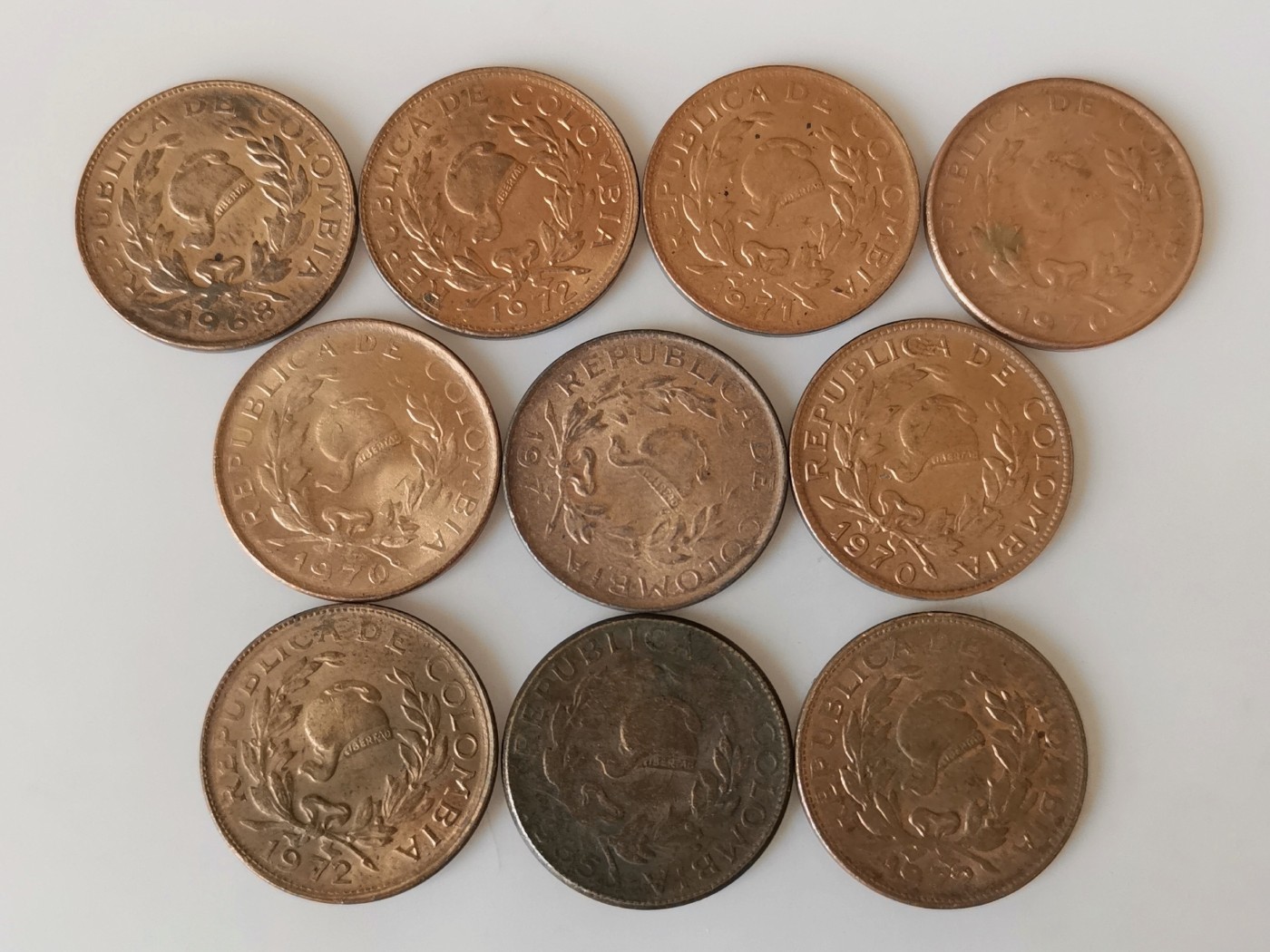 第一海外回流一元起拍收藏 散币专场 第81期 哥伦比亚自由帽5分铜币 10枚