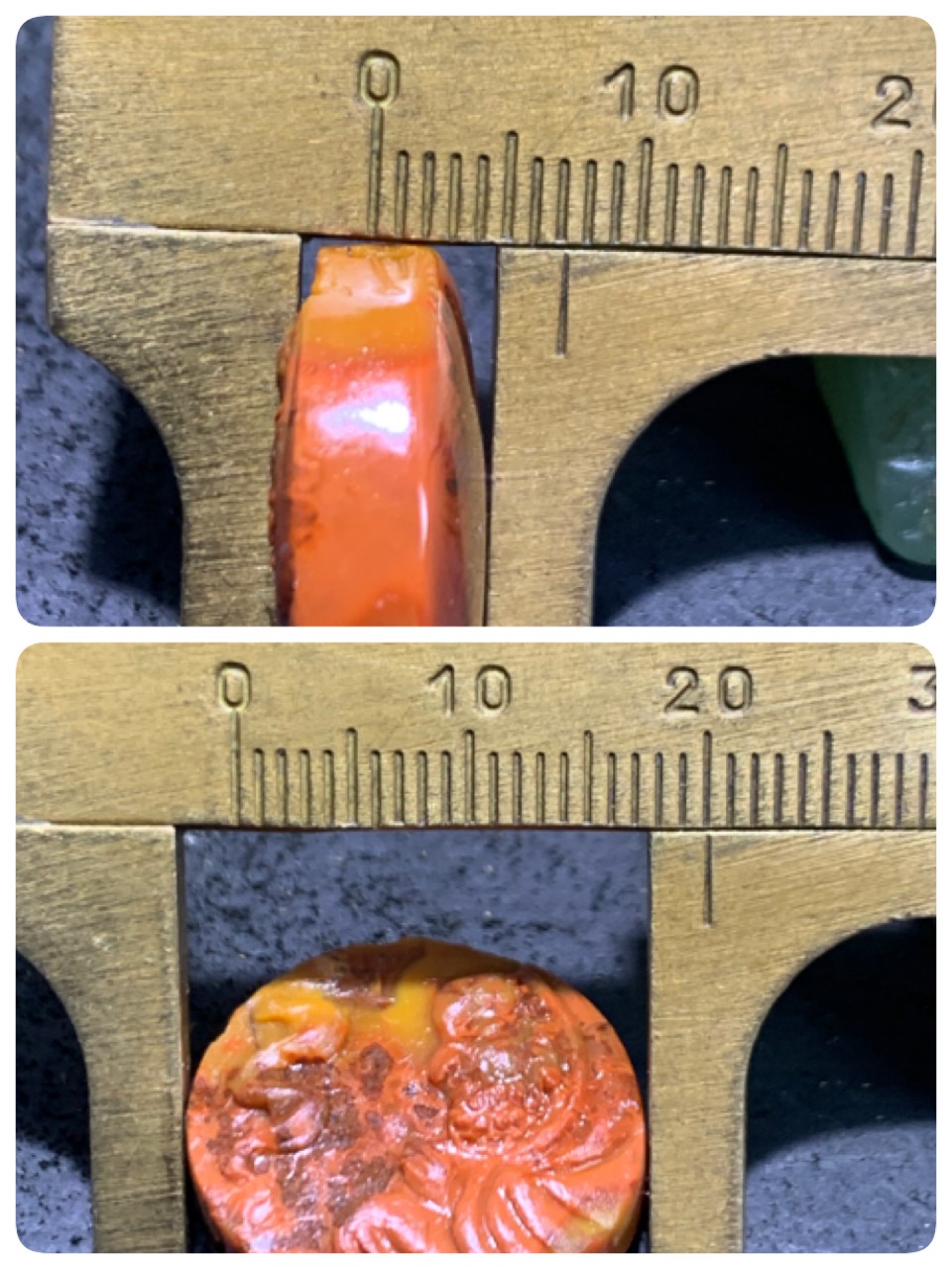 精美亚光草花纹战国红玛瑙手工俏色巧雕达摩祖师板珠一个！