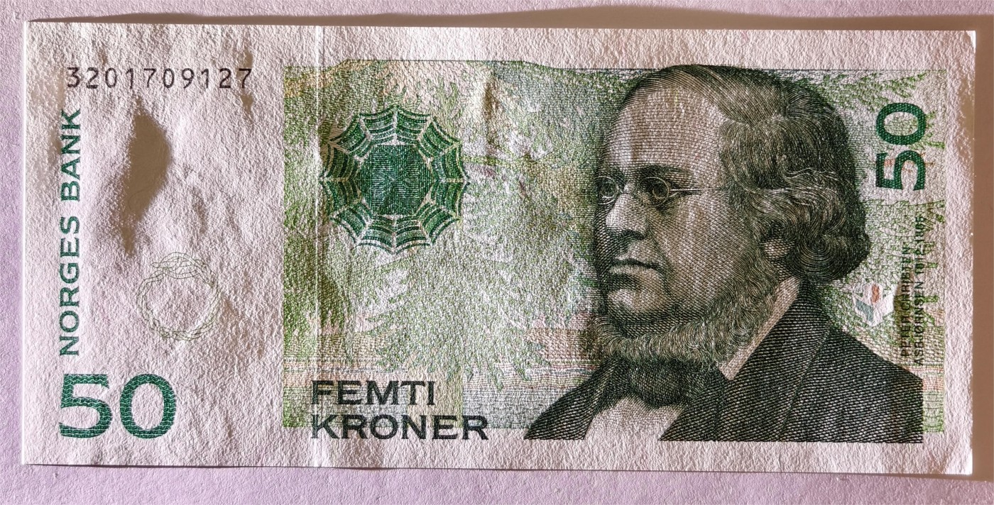 紫瑗钱币——第355期拍卖——纸币场 挪威 1998年 挪威民俗作家艾伯乔森 50克朗 UNC