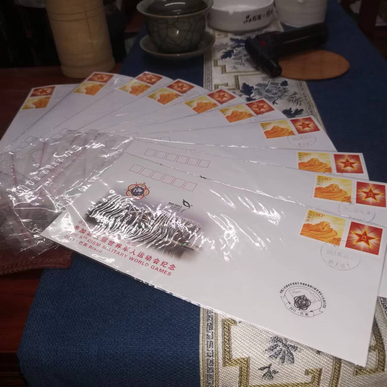 属性贴票封,2010-2019年,纪念封第五届世界军人运动会纪念封，国防部外事办公室设计，中国集邮总公司发行