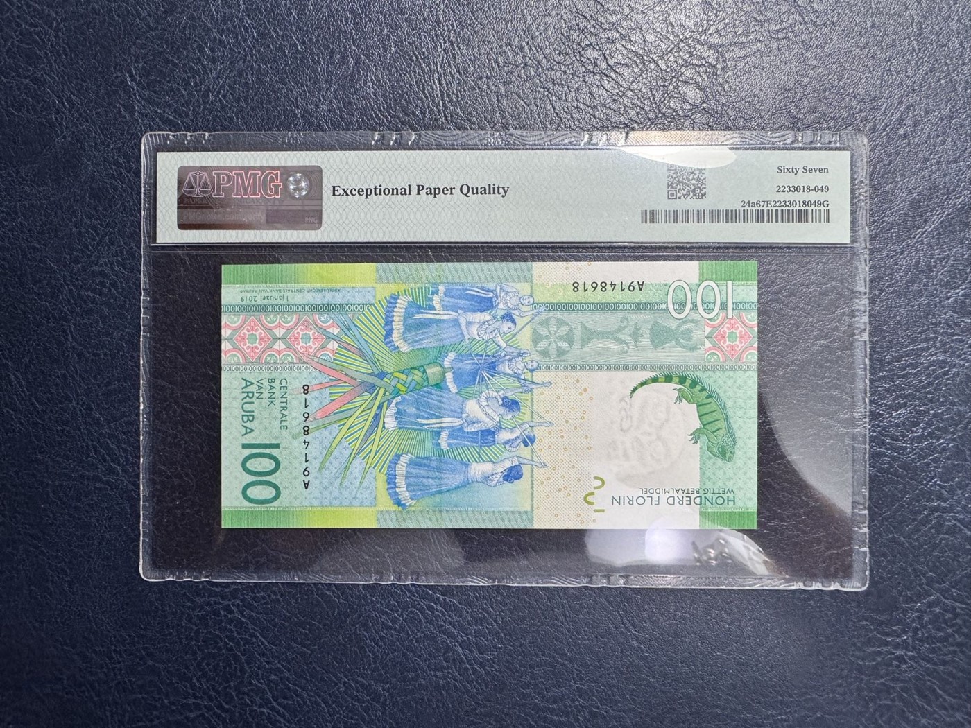 收藏联盟Quantum Auction 第338期拍卖  阿鲁巴2019年100弗洛林首发A冠 PMG67