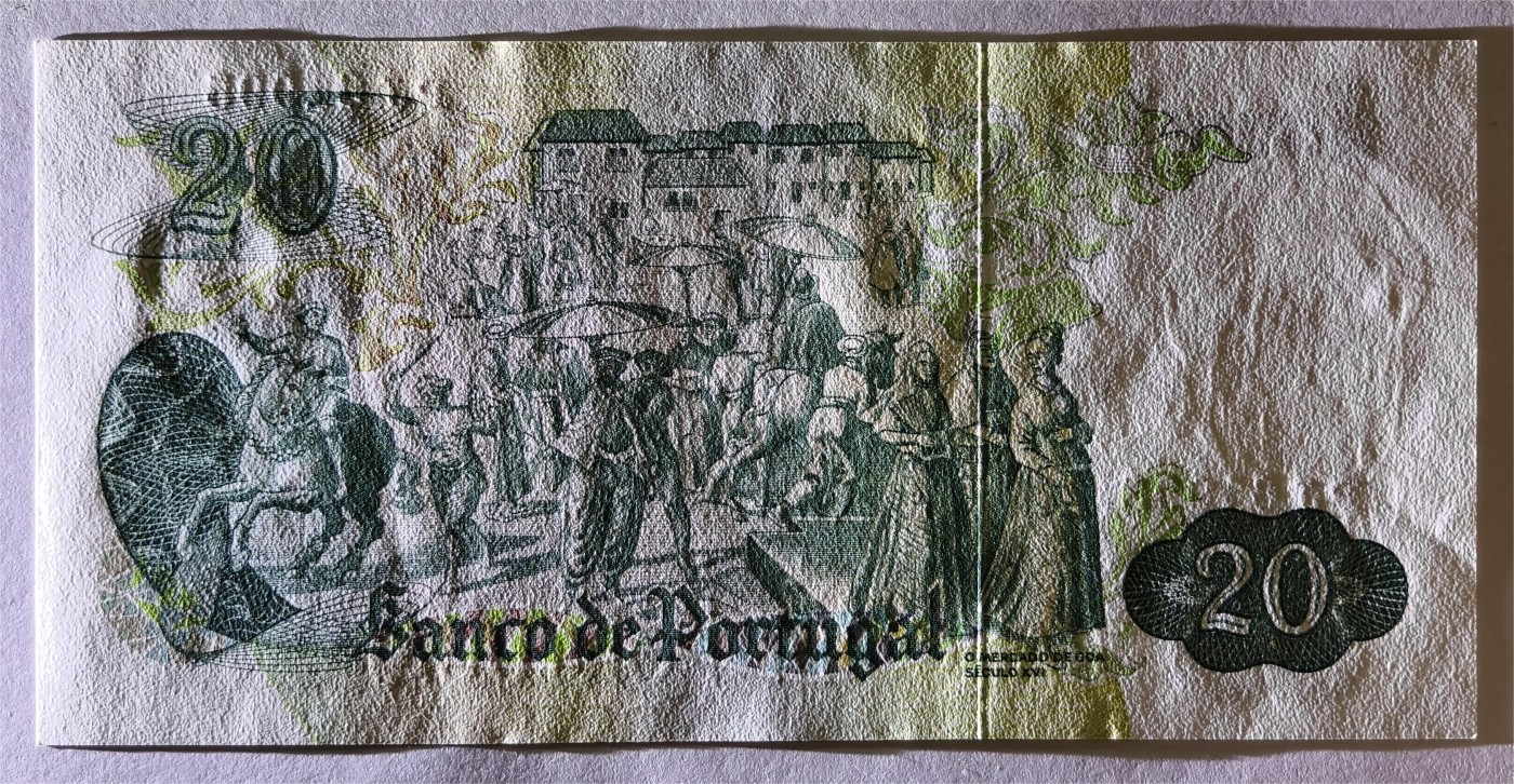 紫瑗钱币——第355期拍卖——纸币场 葡萄牙 1971年 加西亚·德·奥尔塔 20埃斯库多 UNC (P-173)