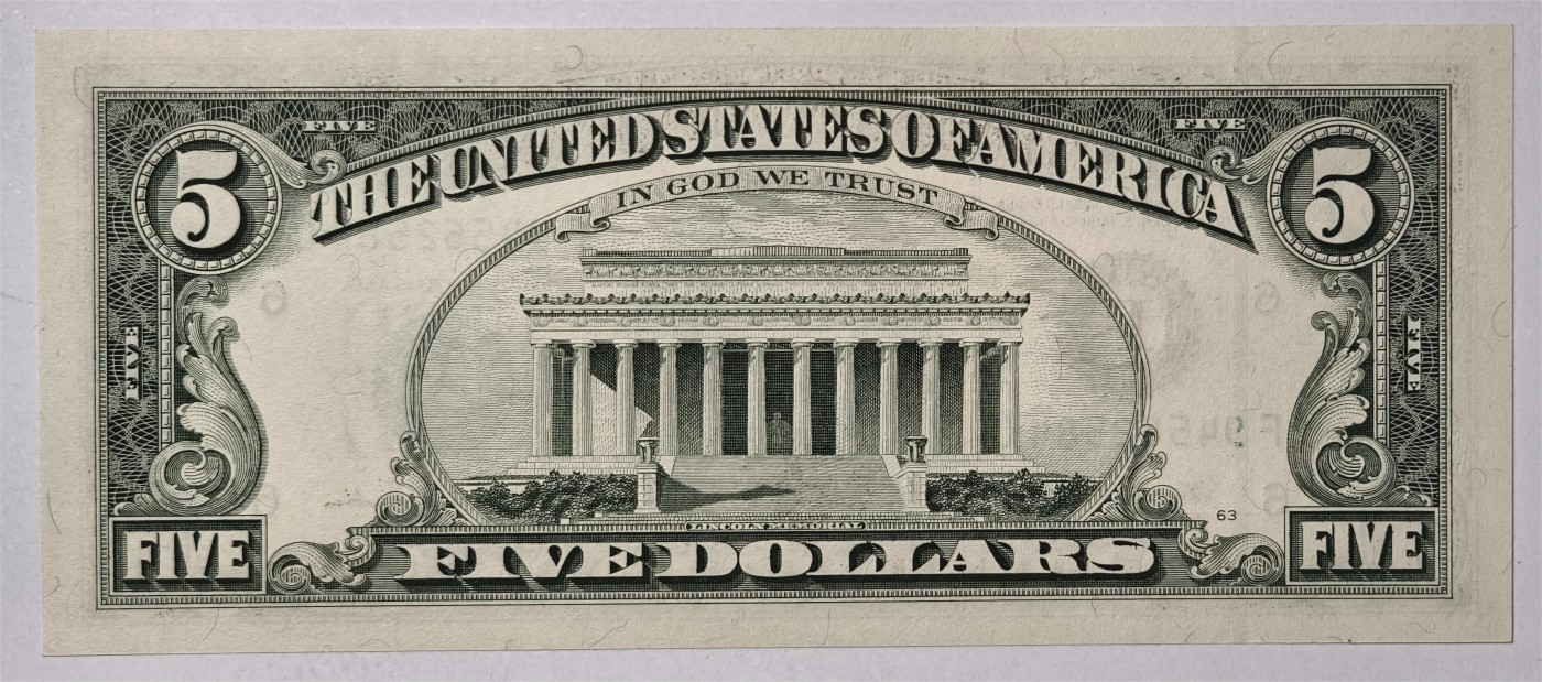 紫瑗钱币——第339期拍卖——纸币场 美国 1995年 F版 无序列 亚伯拉罕·林肯 5美元 小头版 UNC