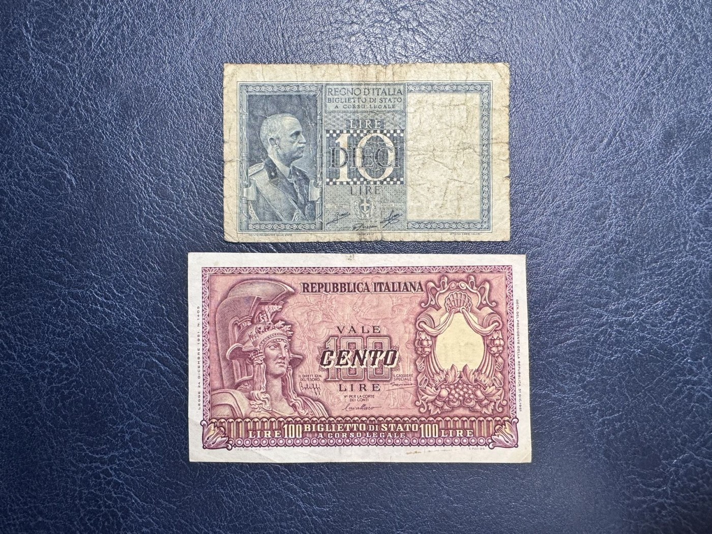 收藏联盟Quantum Auction 第338期拍卖  意大利1938年10里拉和1951年100里拉 品相如图