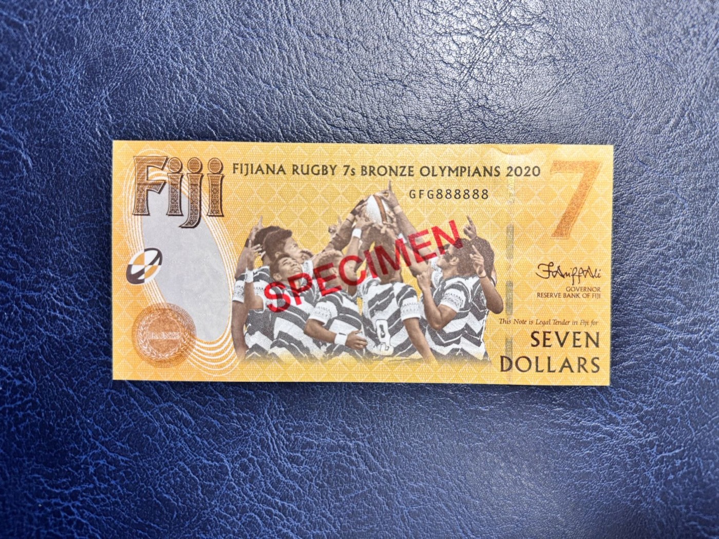 收藏联盟Quantum Auction 第338期拍卖  斐济2020年7元奥运夺奖纪念钞全同8号样钞 品相全新UNC