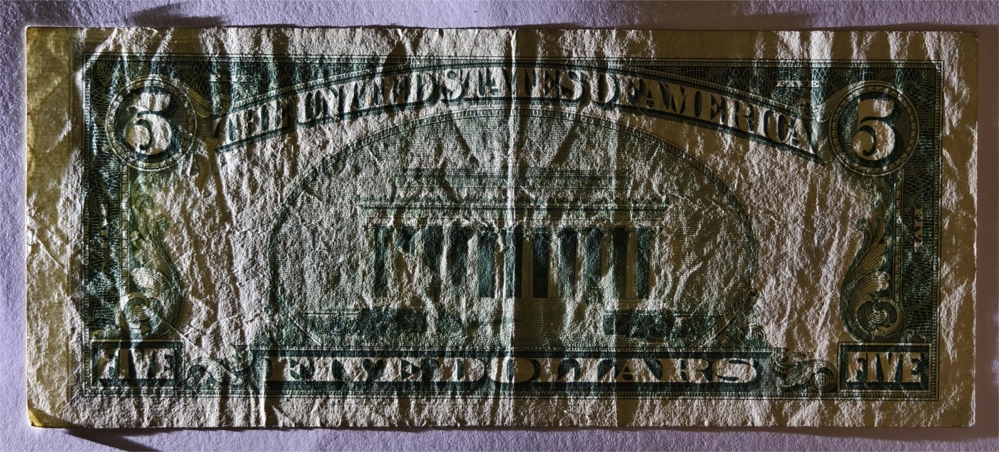 紫瑗钱币——第339期拍卖——纸币场 美国 1953年 A序列 亚伯拉罕·林肯 5美元 蓝印 银元券 流通品