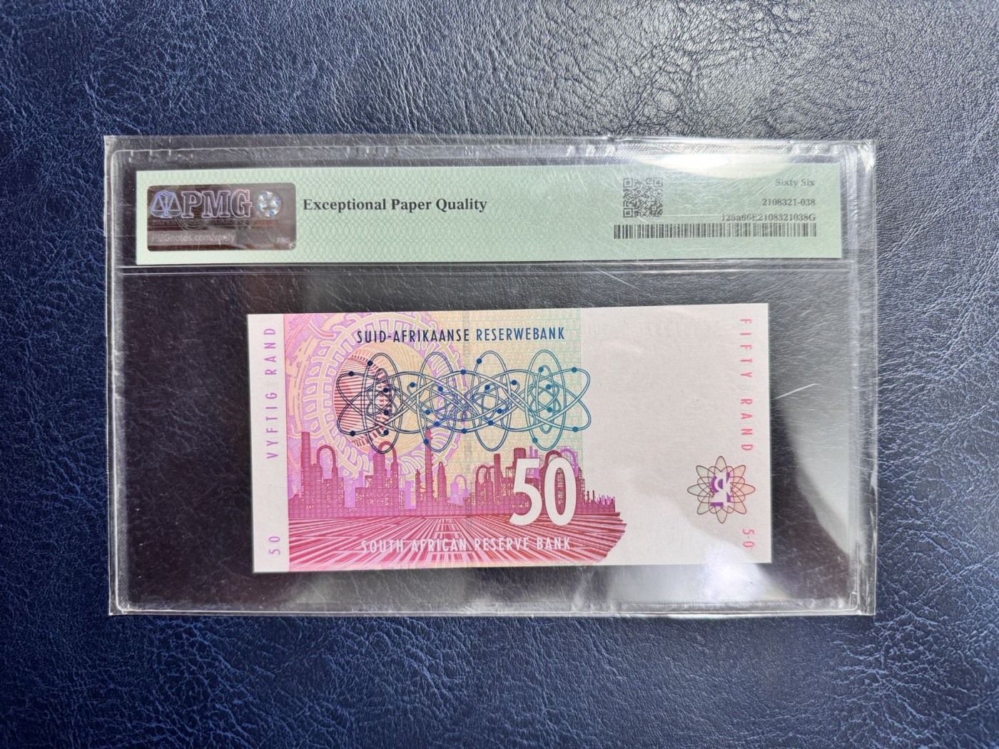 收藏联盟Quantum Auction 第338期拍卖  南非1992年50兰特 PMG66 号码无4