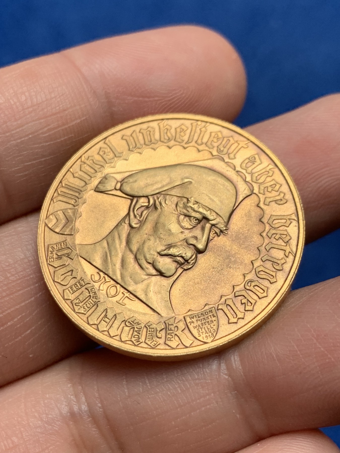 《竞宝斋》第258场-周日，周一 2场连拍 (全场包邮) 1923年德紧比勒费尔德镀金马克