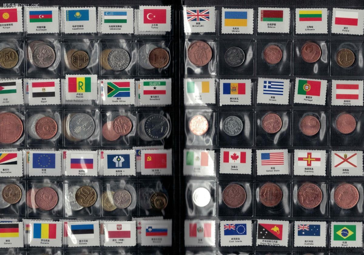 世界60国(地区)硬币收藏册(各国硬币60种) 实物图 UNC-