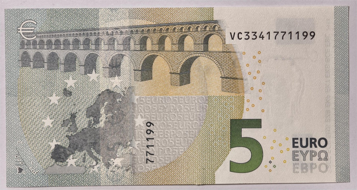 紫瑗钱币——第339期拍卖——纸币场 【双尾9】欧元 西班牙 2013年 加尔桥 5欧元 UNC