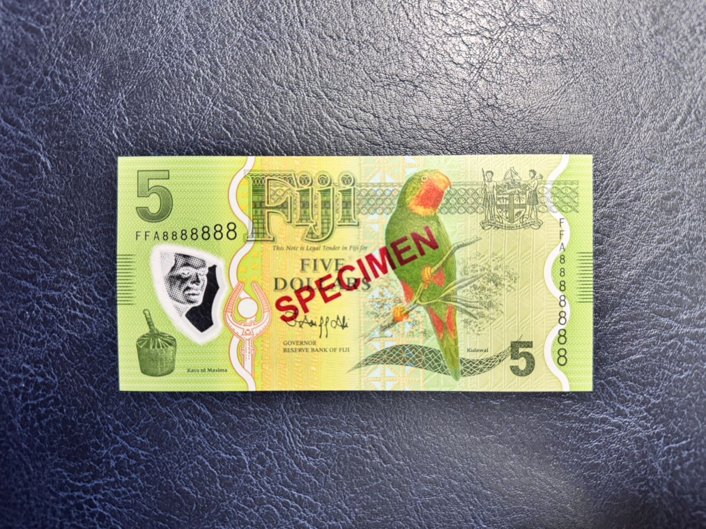 收藏联盟Quantum Auction 第338期拍卖  斐济2013年5元首发冠全同8号样钞 品相全新UNC