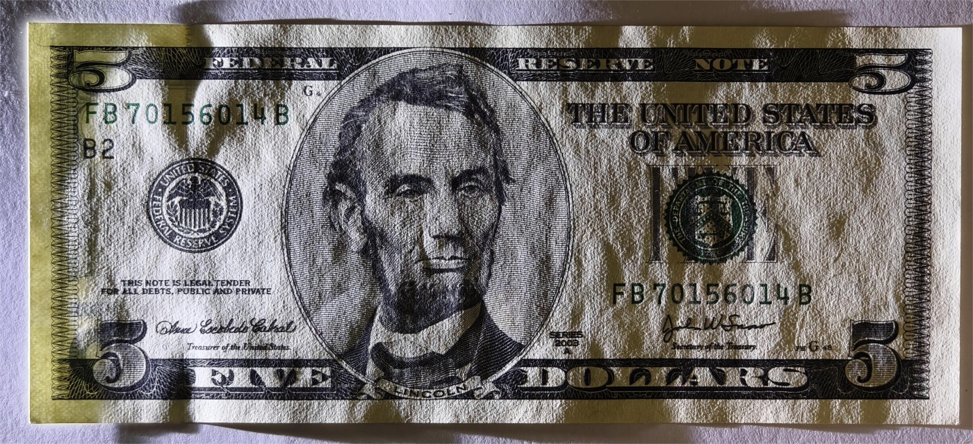 紫瑗钱币——第339期拍卖——纸币场 美国 2003年 B版 A序列 亚伯拉罕·林肯 5美元 大头版 UNC