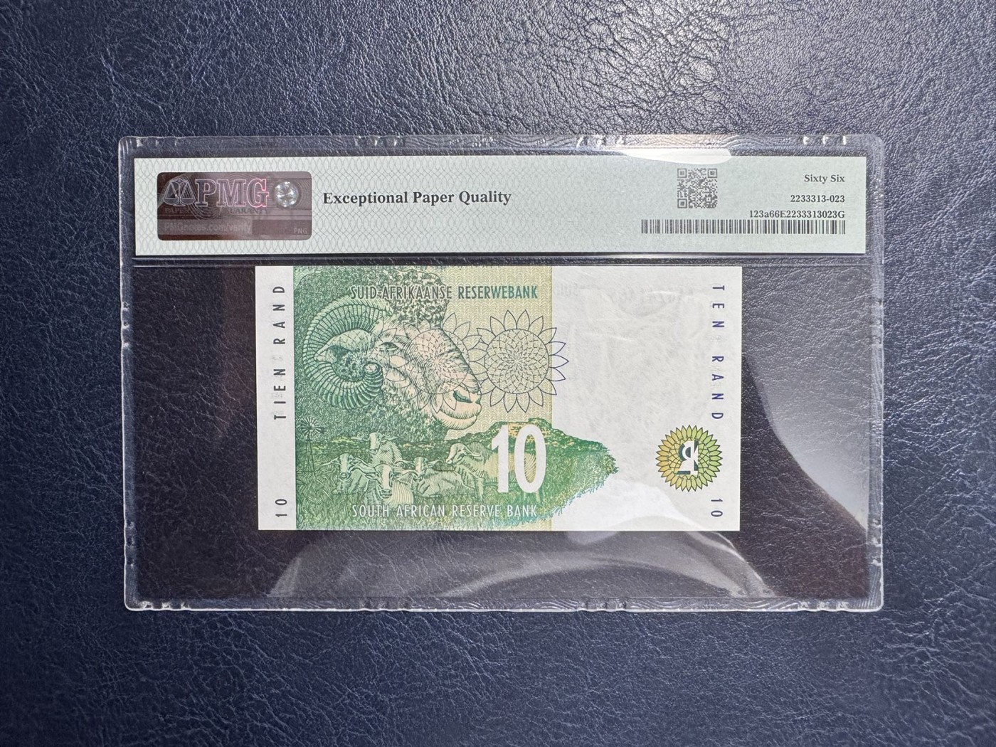 收藏联盟Quantum Auction 第338期拍卖  南非1993年10兰特首发AAA冠 PMG66