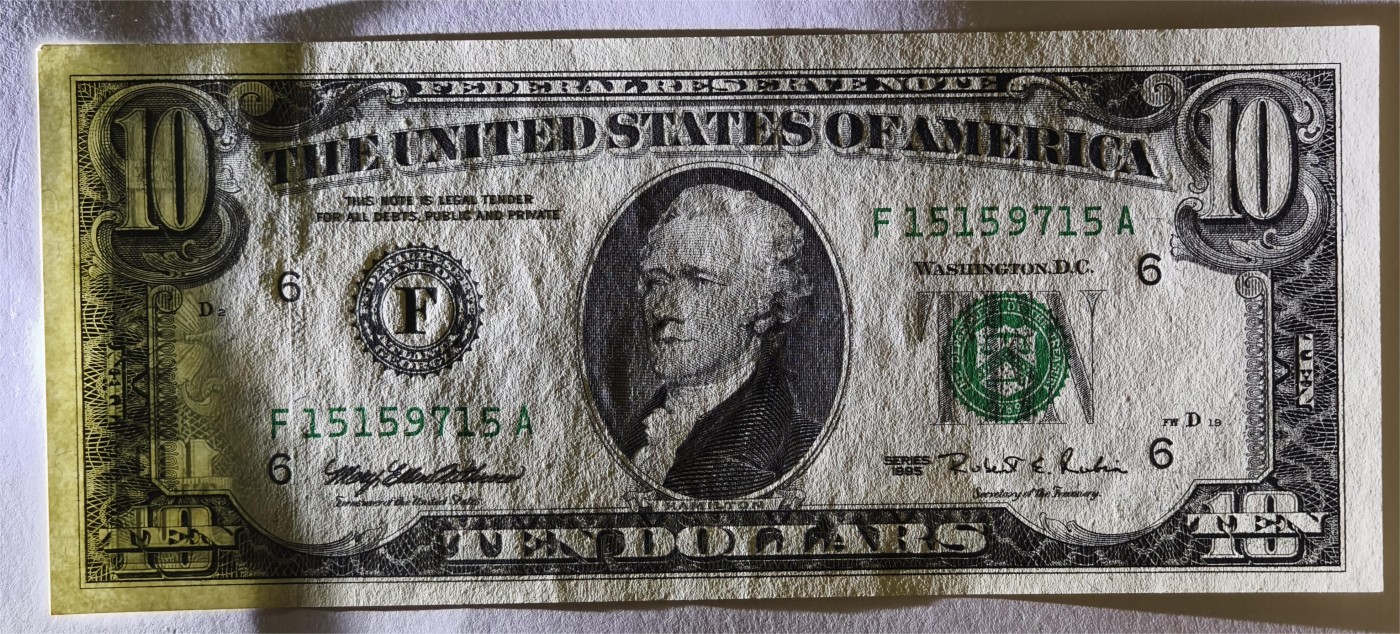 紫瑗钱币——第339期拍卖——纸币场 美国 1995年 F版 无序列 亚历山大·汉密尔顿 10美元 小头版 UNC