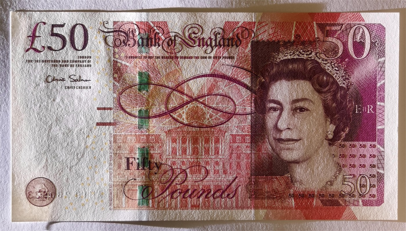 紫瑗钱币——第355期拍卖——纸币场 英国2010年 F序列 工程师瓦特(蒸汽机发明者)和其推广合作者博尔顿 50镑 UNC