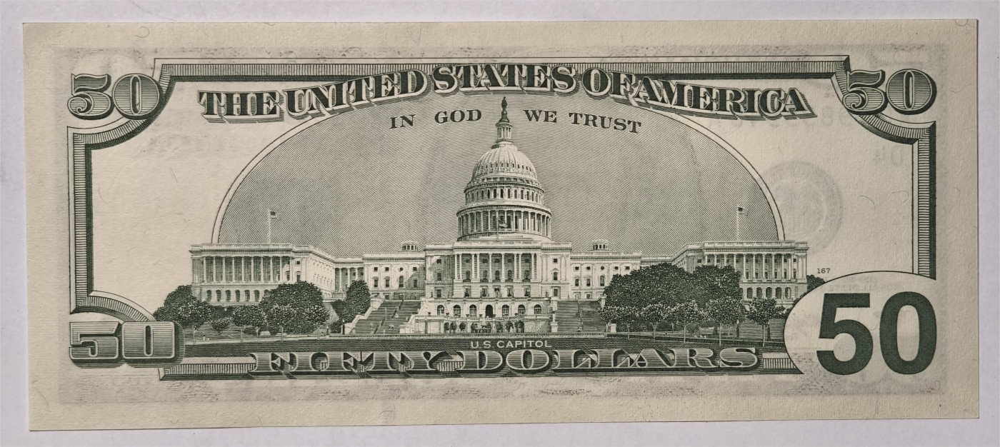 紫瑗钱币——第339期拍卖——纸币场      美国 1996年 D版 无序列 尤里西斯·辛普森·格兰特 大头版 50美元 UNC