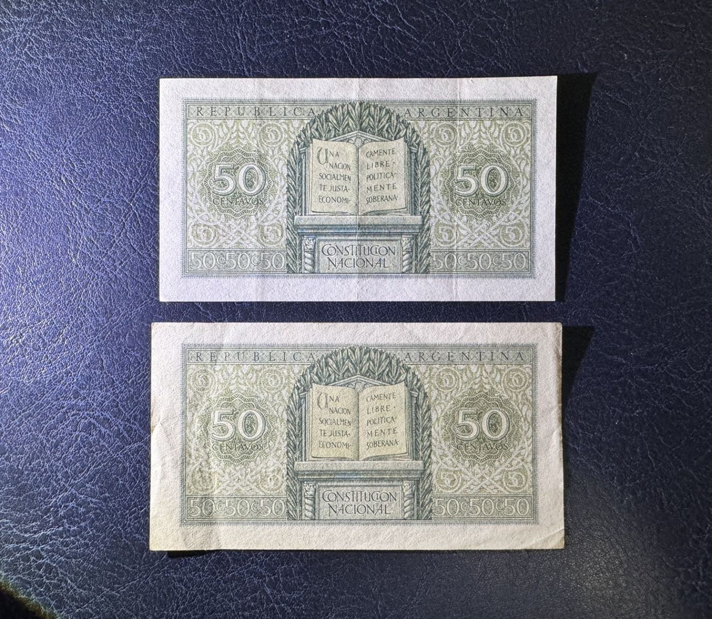 收藏联盟Quantum Auction 第338期拍卖  阿根廷1947年50分一对 不同序列 品相如图