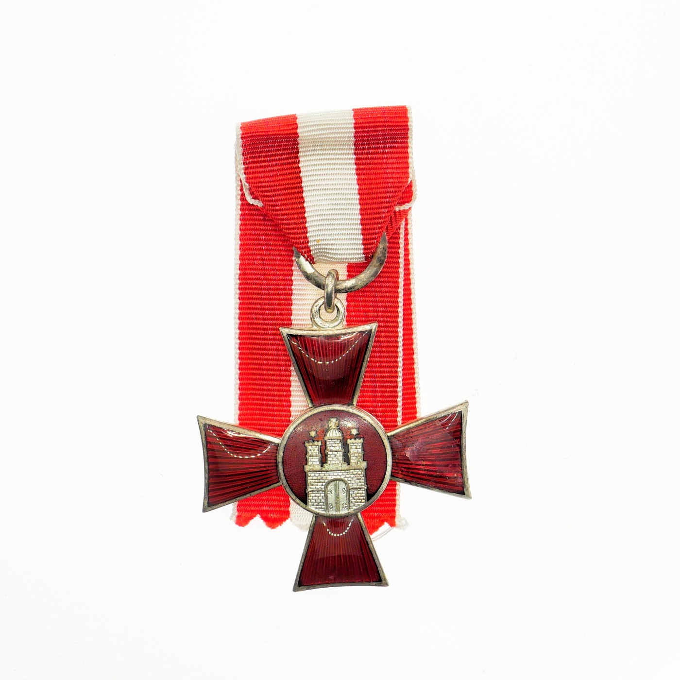 勋章奖章交易所4月20日拍卖 德国汉堡十字奖章，银质珐琅