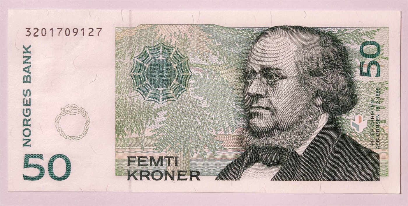 紫瑗钱币——第355期拍卖——纸币场 挪威 1998年 挪威民俗作家艾伯乔森 50克朗 UNC