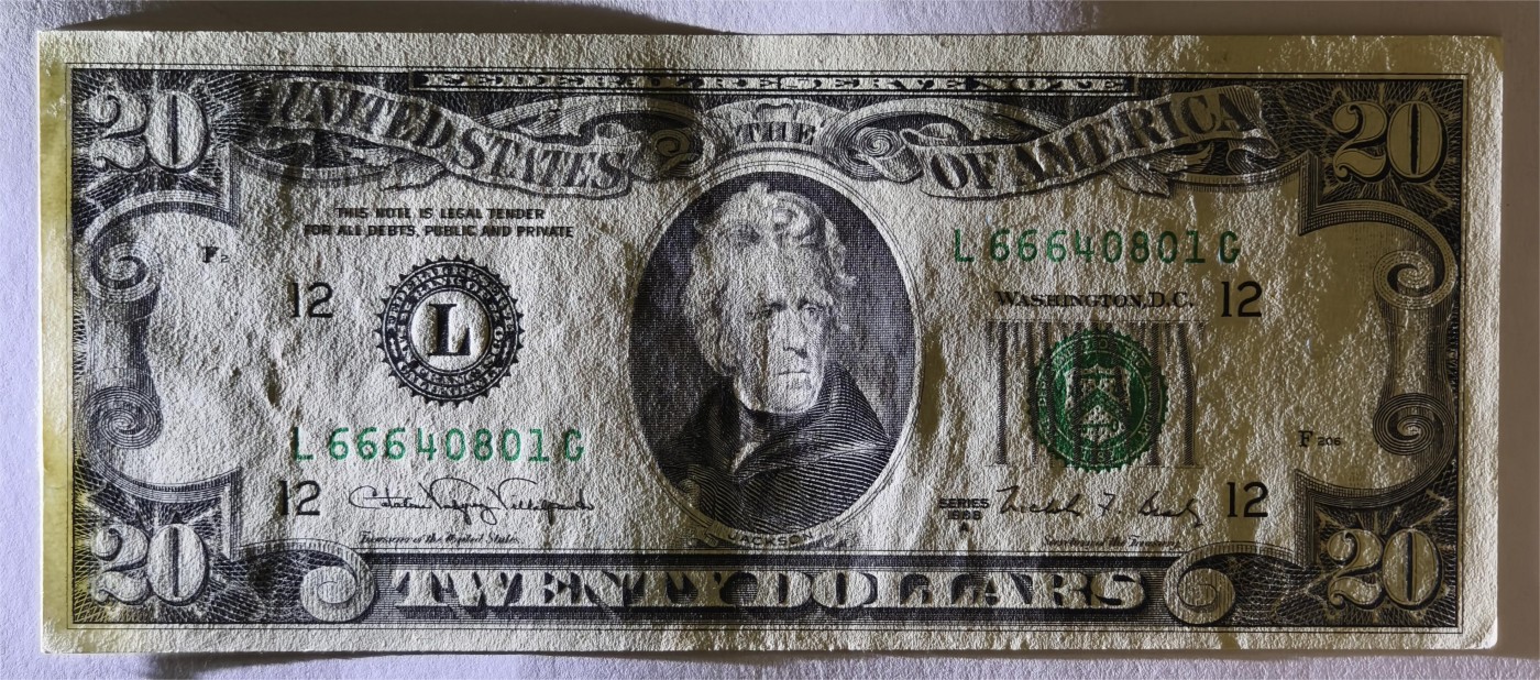 紫瑗钱币——第339期拍卖——纸币场 美国 1988年 L版 A序列 安德鲁·杰克逊 20美元 小头版 UNC-