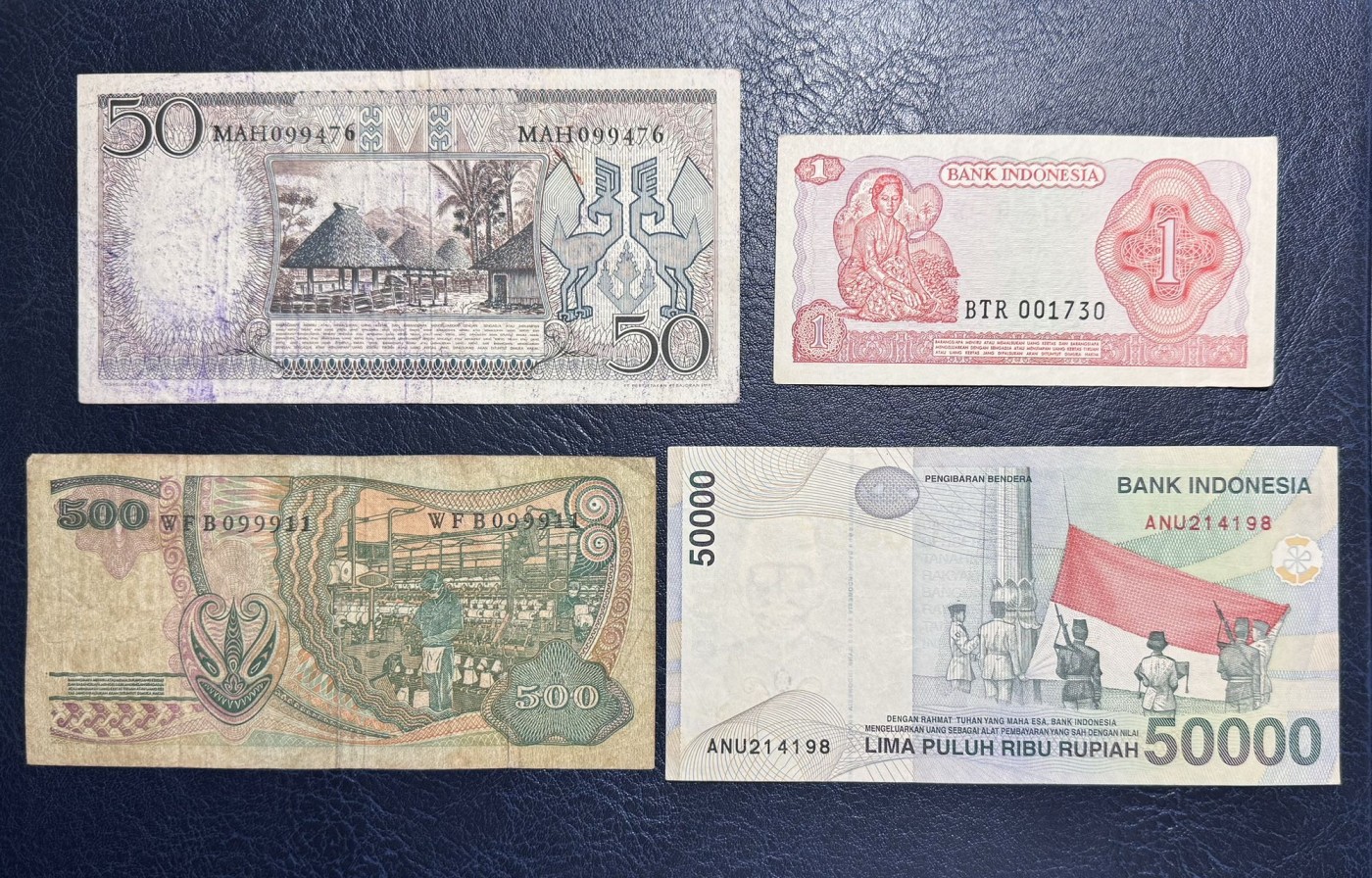 收藏联盟Quantum Auction 第338期拍卖  印度尼西亚1958年50和1968年1-500卢比，2003年50000卢比 非全新 品相如图