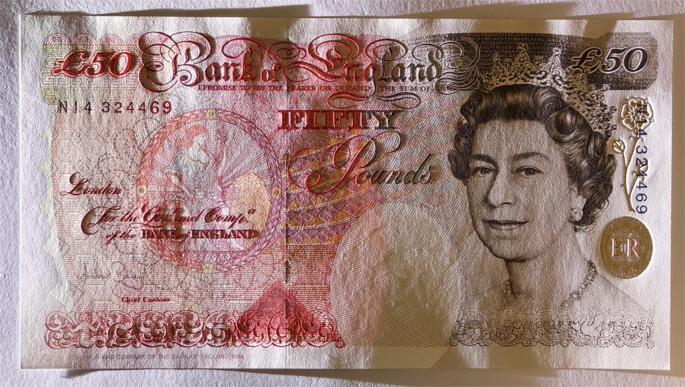 紫瑗钱币——第369期拍卖——纸币场 英国 1994年 E序列 英格兰银行第一任行长 约翰·霍布伦 50英镑 UNC