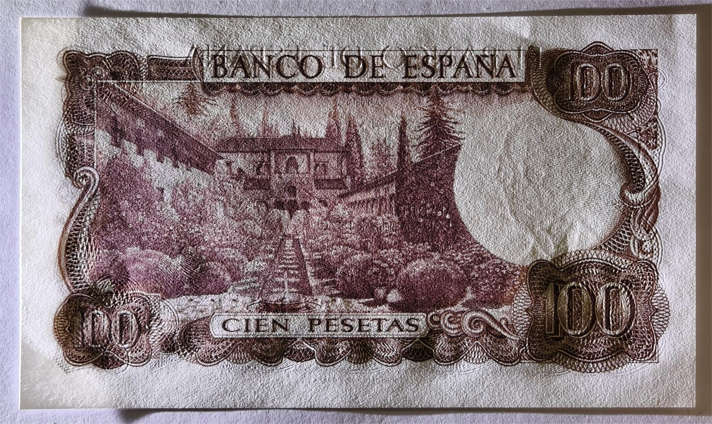 紫瑗钱币——第339期拍卖——纸币场 西班牙 1970(1974)年 曼努埃尔·德法拉 100比塞塔 UNC (P-152a)