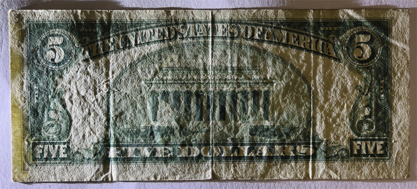 紫瑗钱币——第339期拍卖——纸币场 美国 1953年 A序列 亚伯拉罕·林肯 5美元 蓝印 银元券 流通品