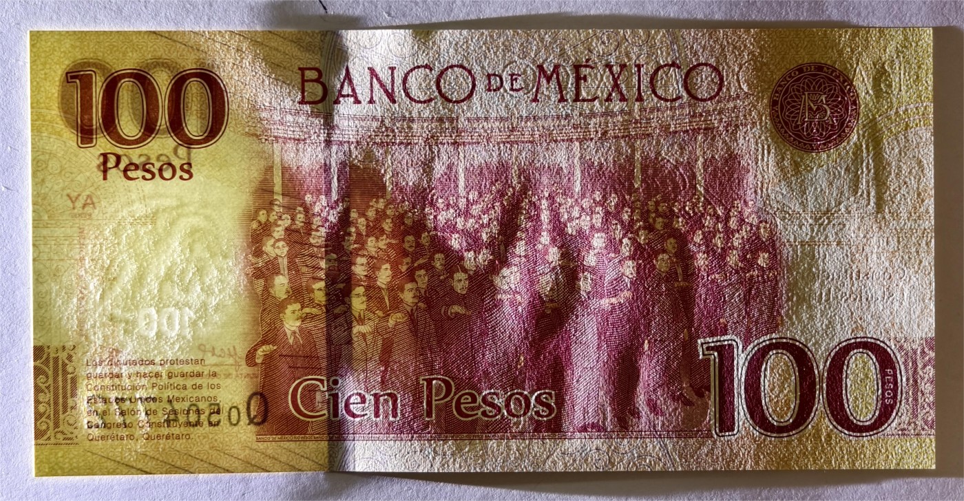 紫瑗钱币——第339期拍卖——纸币场 墨西哥 2017年 宪法颁布100周年 纪念钞 100比索 UNC