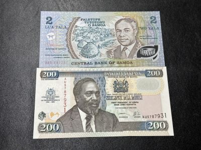 外钞收藏家》第三百七十二期 - 萨摩亚和肯尼亚 两张 全新UNC 都是纪念钞