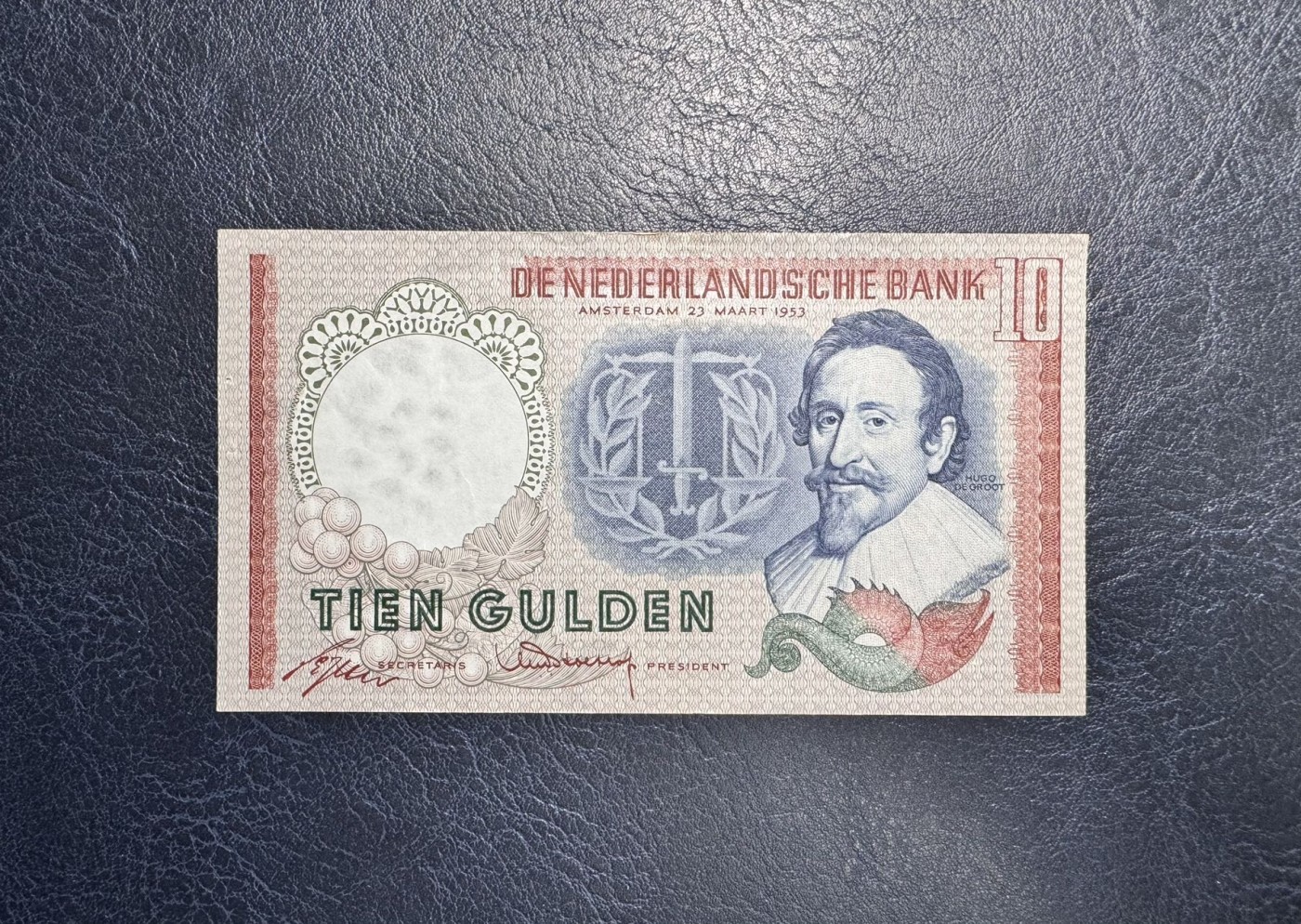 收藏联盟Quantum Auction 第338期拍卖  荷兰1953年10盾 品相如图 法学家 格劳秀斯