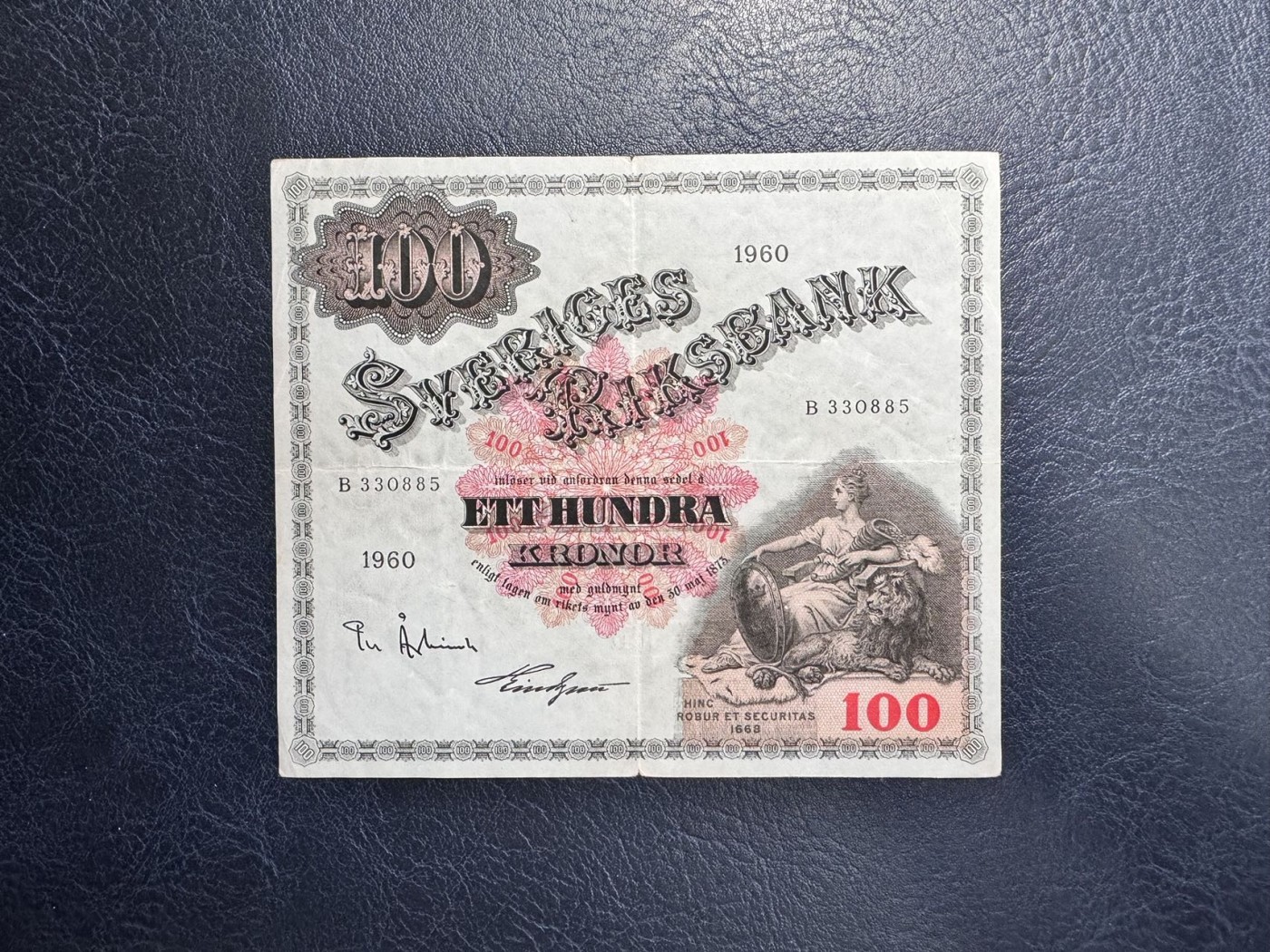 收藏联盟Quantum Auction 第338期拍卖  瑞典1960年100克朗 非全新 品相如图 大方块