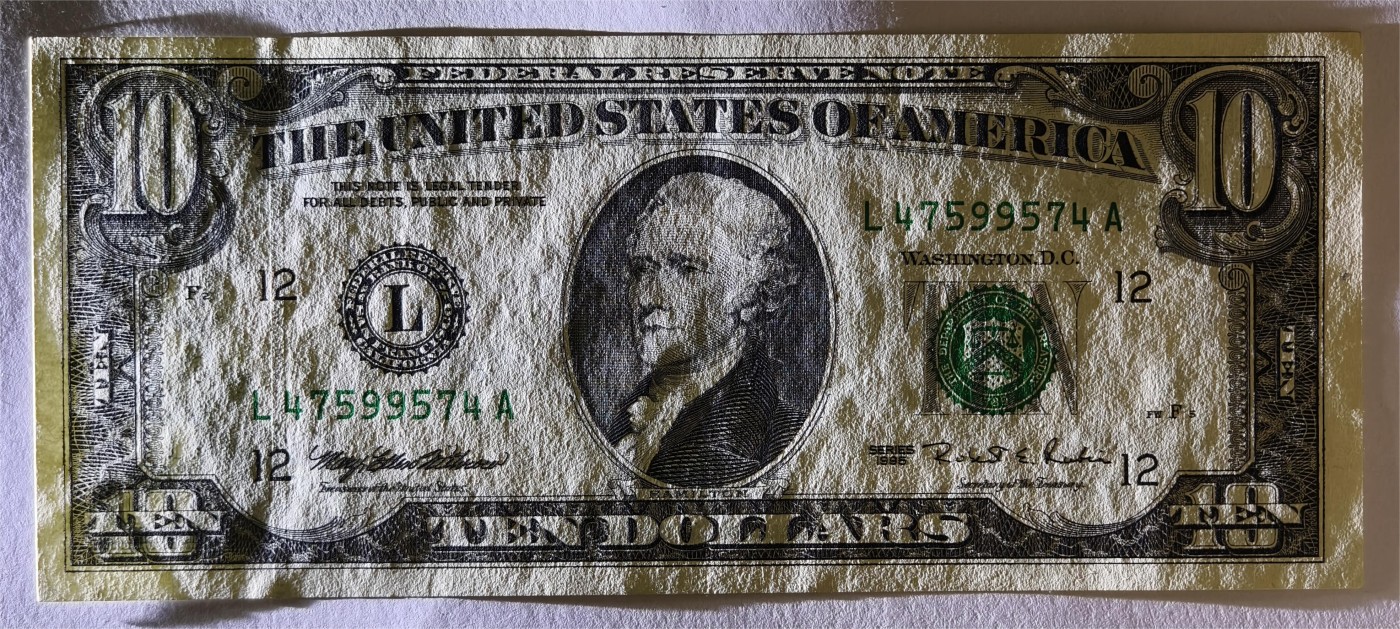 紫瑗钱币——第339期拍卖——纸币场 美国 1995年 L版 无序列 亚历山大·汉密尔顿 10美元 小头版 UNC