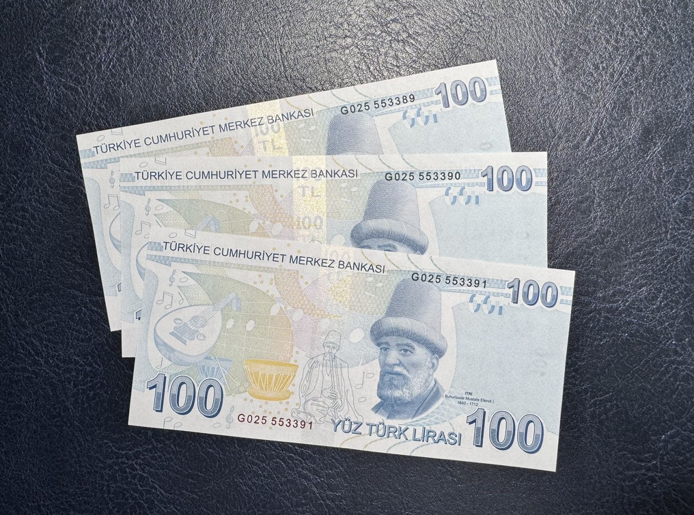 收藏联盟Quantum Auction 第338期拍卖  土耳其2009年版100里拉三连号 品相全新UNC 号码无47