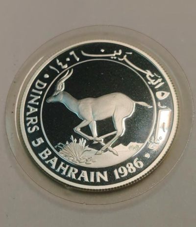 世界各国银币章专场（第五场） - 1986年巴林5第纳尔世界野生动物基金会~瞪羚银币