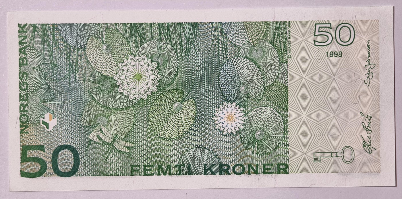 紫瑗钱币——第355期拍卖——纸币场 挪威 1998年 挪威民俗作家艾伯乔森 50克朗 UNC