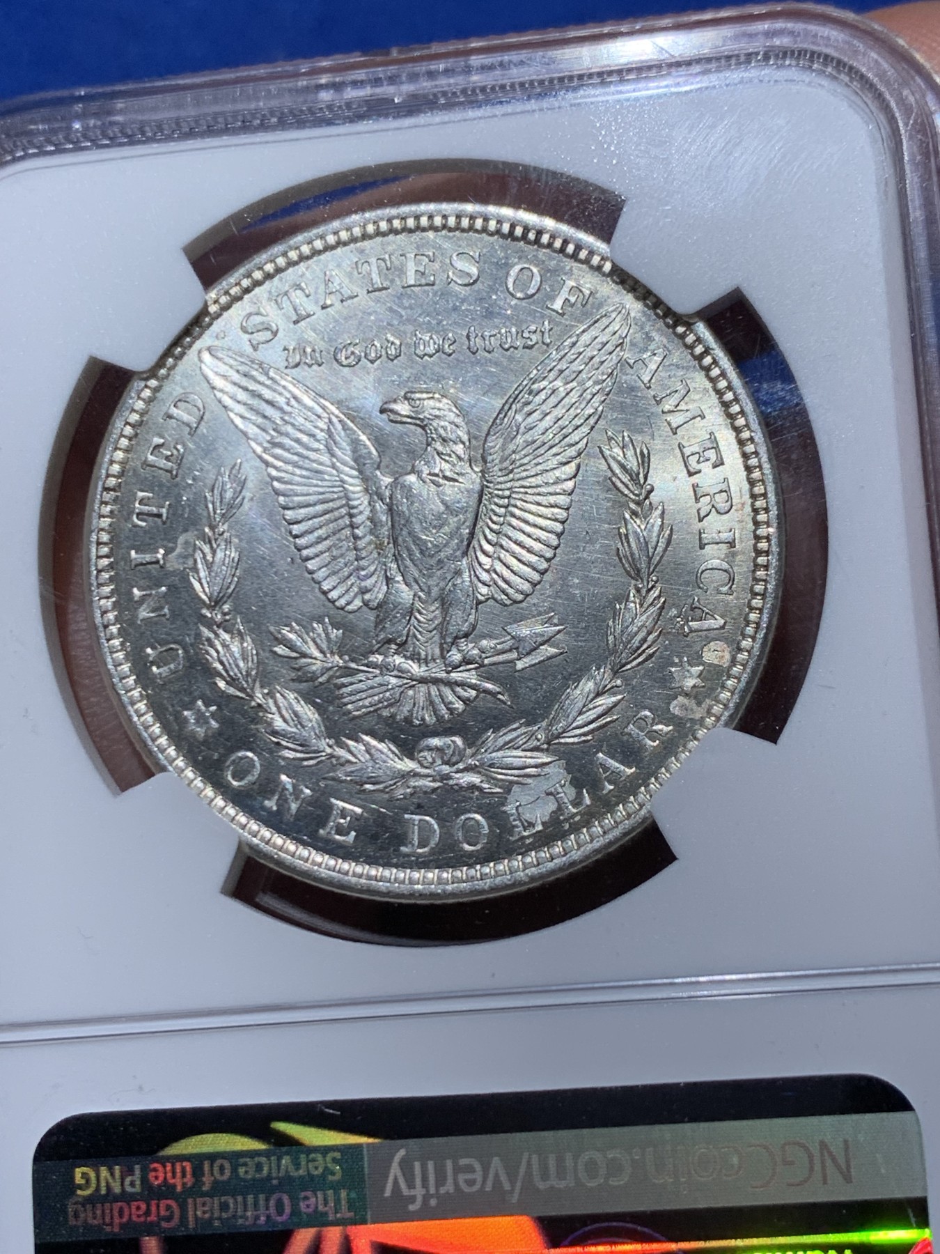 《竞宝斋》第259场-周日，周一 2场连拍 (全场包邮) NGC MS63 美国 1921年 摩根银币 镜面底板 同分中的战斗机