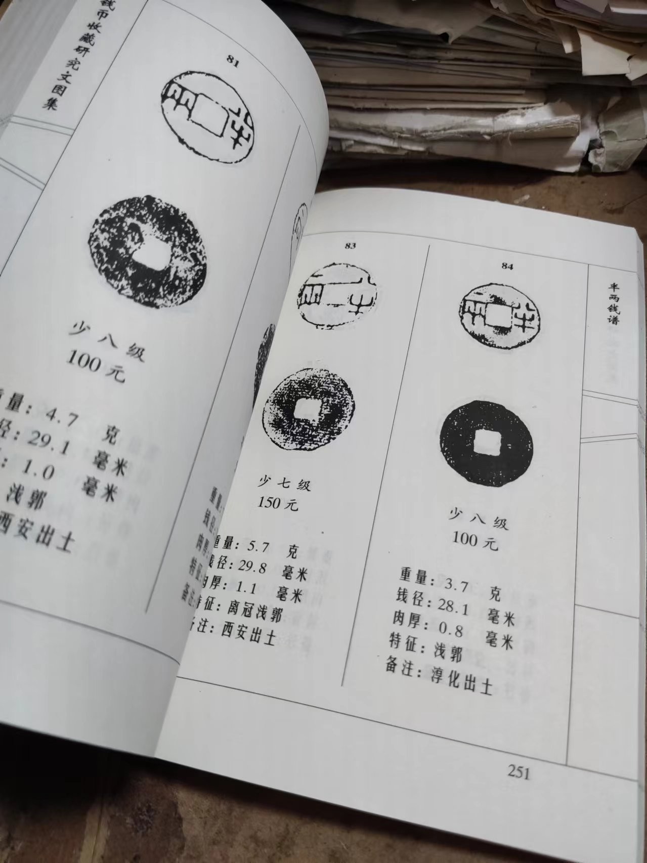 钱币收藏研究文图集（作者签名）（9品左右）（研究半两好资料）