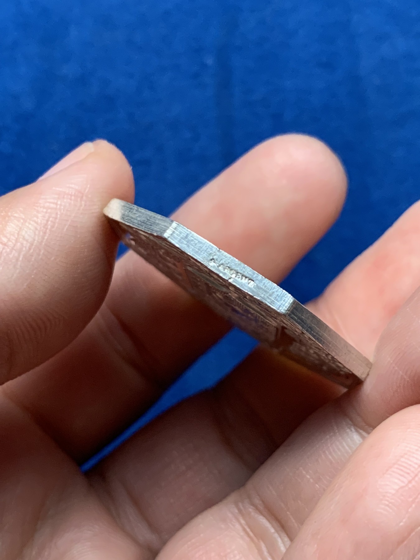 《竞宝斋》第259场-周日，周一 2场连拍 (全场包邮) 法国1860-1879火灾保险八角银质代币 重量19克 蜜蜂边铭银标 UNC好品 霜光饱满的一枚