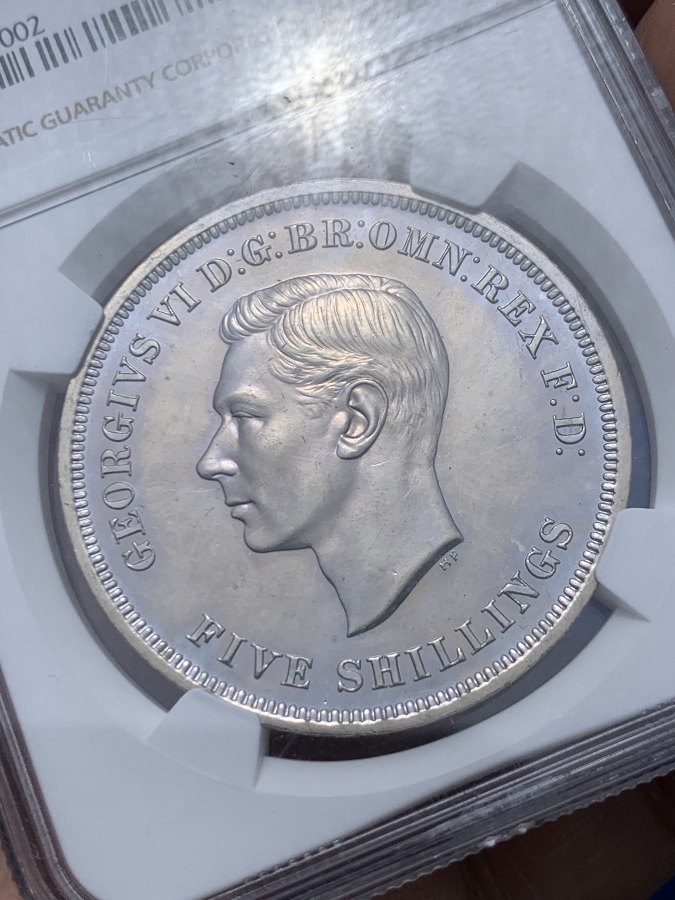 《竞宝斋》第259场-周日，周一 2场连拍 (全场包邮) NGC PL63 英国1951年乔治六世克朗 最后的镍马剑