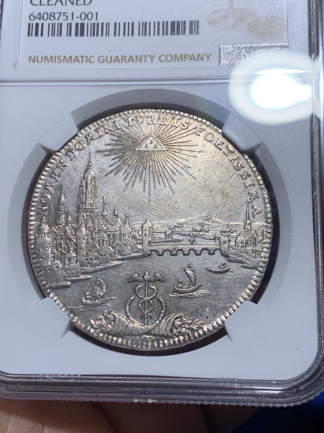 《竞宝斋》第259场-周日，周一 2场连拍 (全场包邮) NGC AUD 德国1772年法兰克福城市景观泰勒大银币