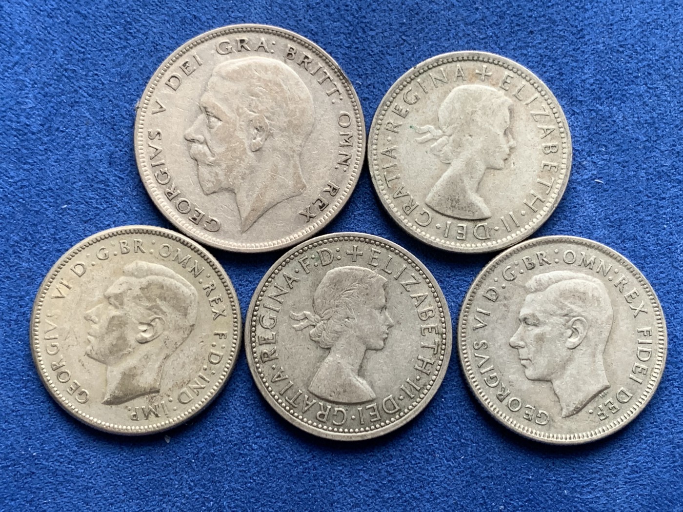 《竞宝斋》第259场-周日，周一 2场连拍 (全场包邮) 5枚一组 澳大利亚Florin 4枚+1928乔五半克朗1枚 银价暴涨