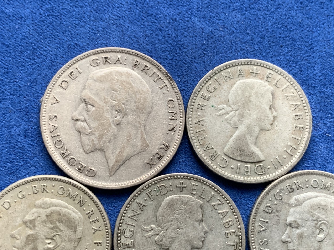 《竞宝斋》第259场-周日，周一 2场连拍 (全场包邮) 5枚一组 澳大利亚Florin 4枚+1928乔五半克朗1枚 银价暴涨