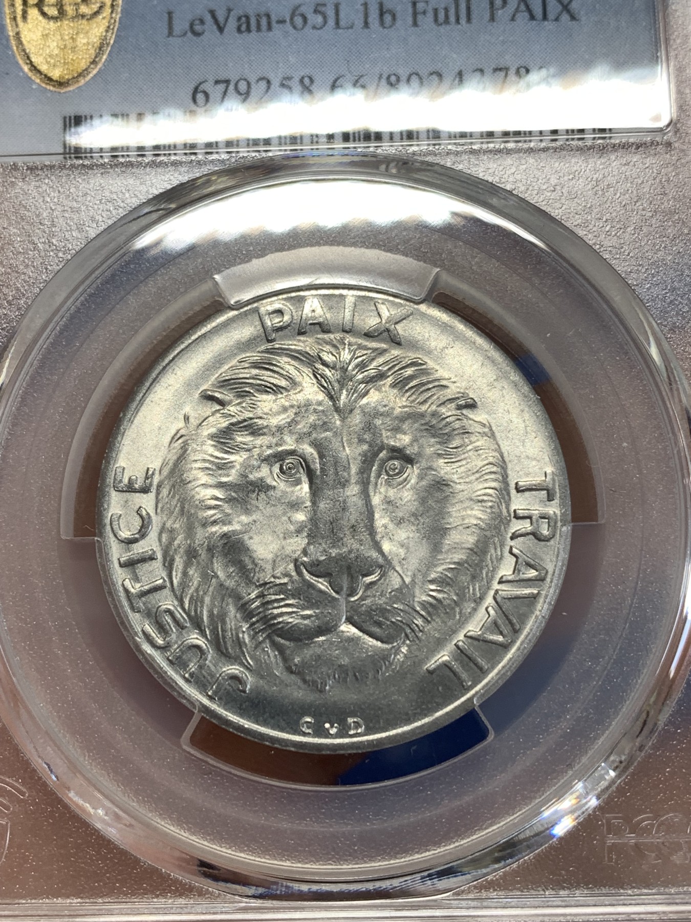 《竞宝斋》第259场-周日，周一 2场连拍 (全场包邮) 亚军分 PCGS MS66 刚果1965年10法郎狮子头铝币 经典品种 单枚成套