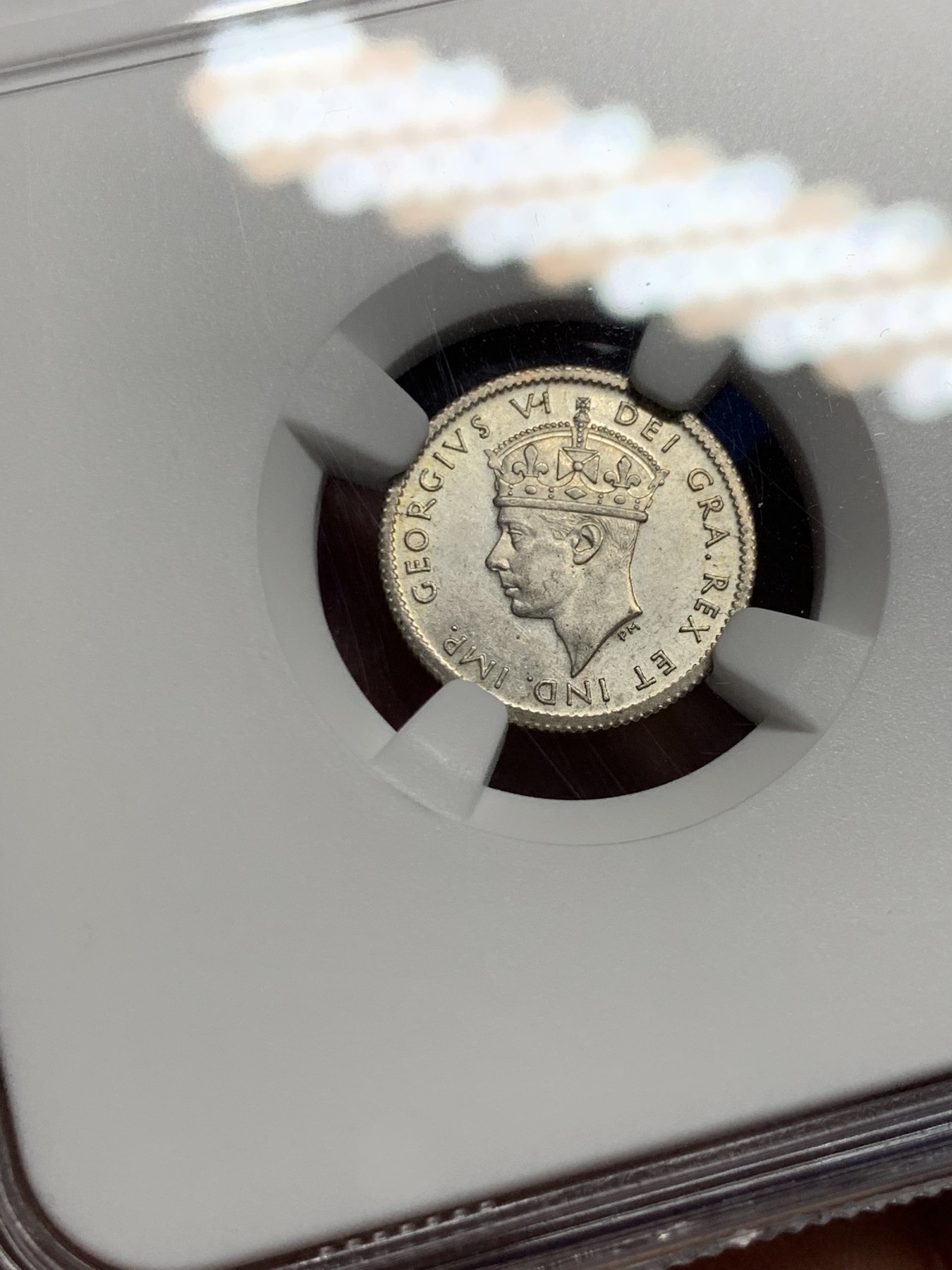 《竞宝斋》第259场-周日，周一 2场连拍 (全场包邮) NGC MS62 纽芬兰1941年5分银币