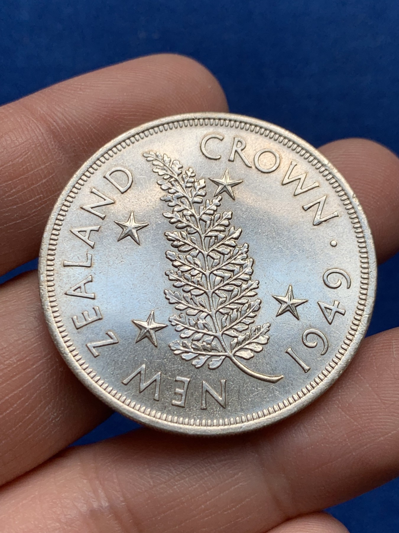 《竞宝斋》第259场-周日，周一 2场连拍 (全场包邮) 新西兰1949皇室访问克朗银币