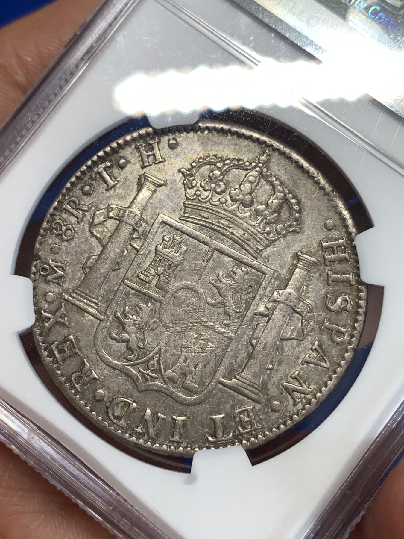 《竞宝斋》第259场-周日，周一 2场连拍 (全场包邮) NGC AU50 西属墨西哥1806卡洛斯四世双柱大银币