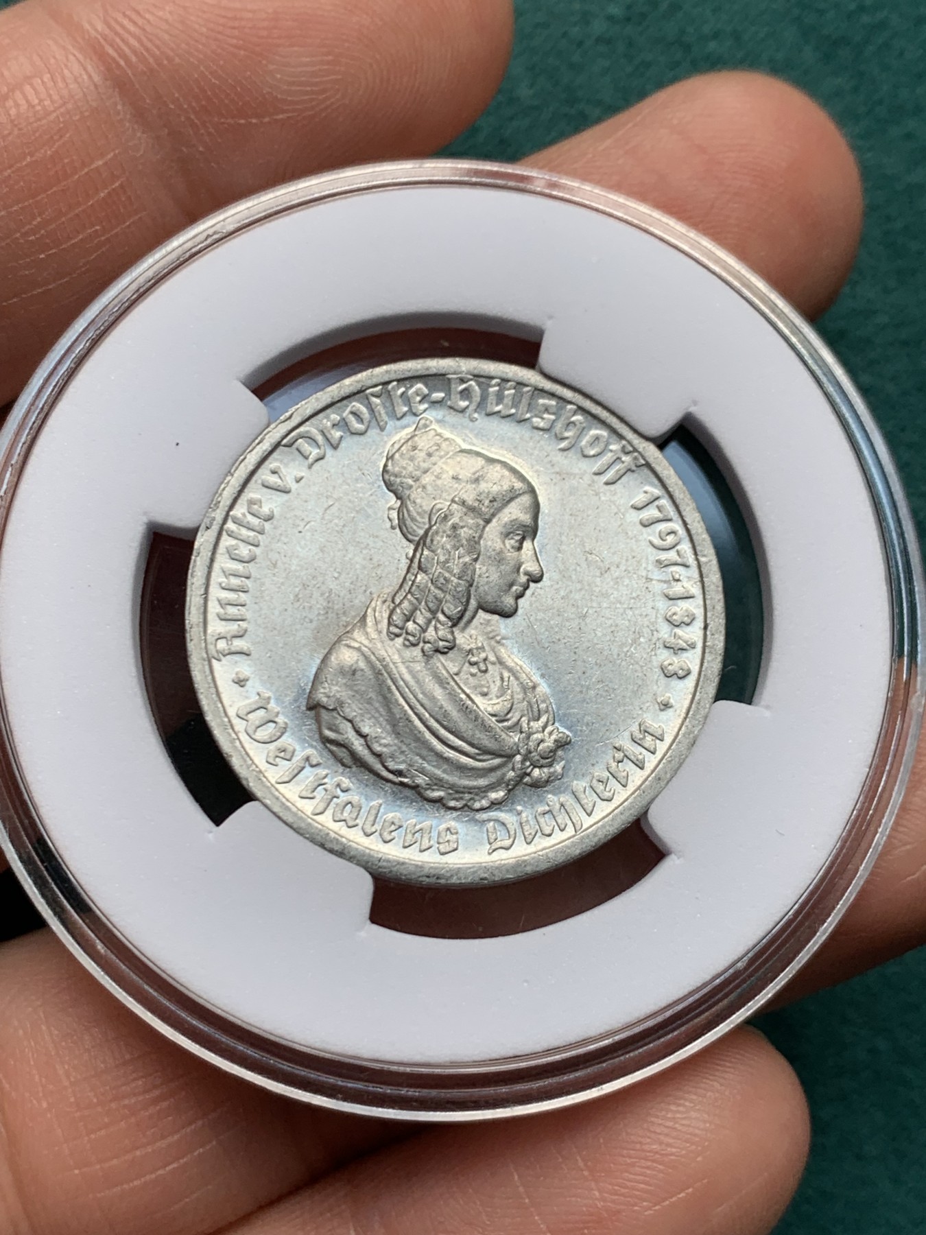 《竞宝斋》第259场-周日，周一 2场连拍 (全场包邮) 德紧 威斯特法伦 1923年 50马克 马币 铝质 光度不错