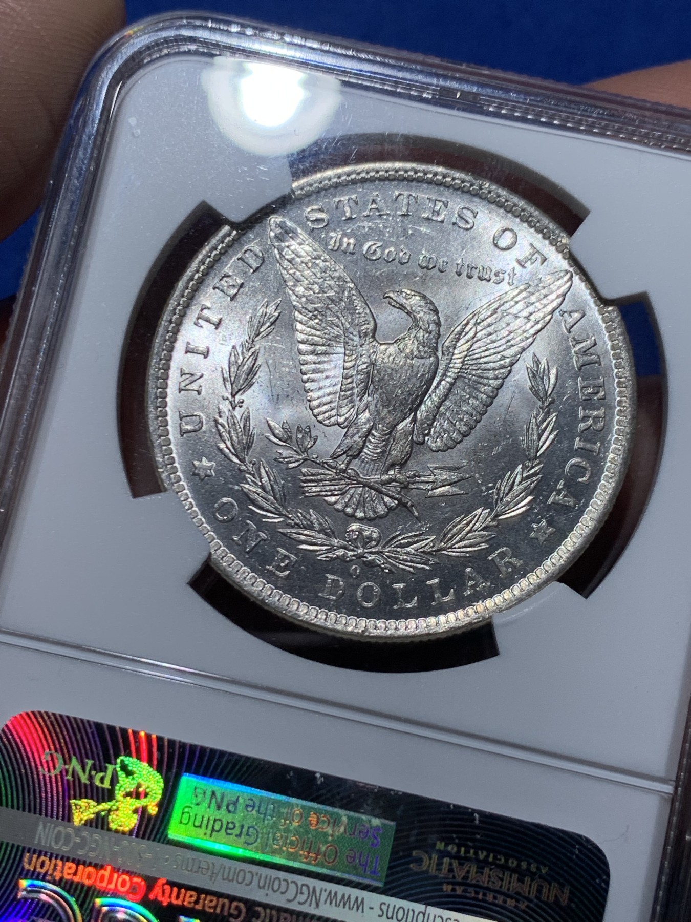 《竞宝斋》第259场-周日，周一 2场连拍 (全场包邮) NGC MS64 1883年O版 美国摩根银币