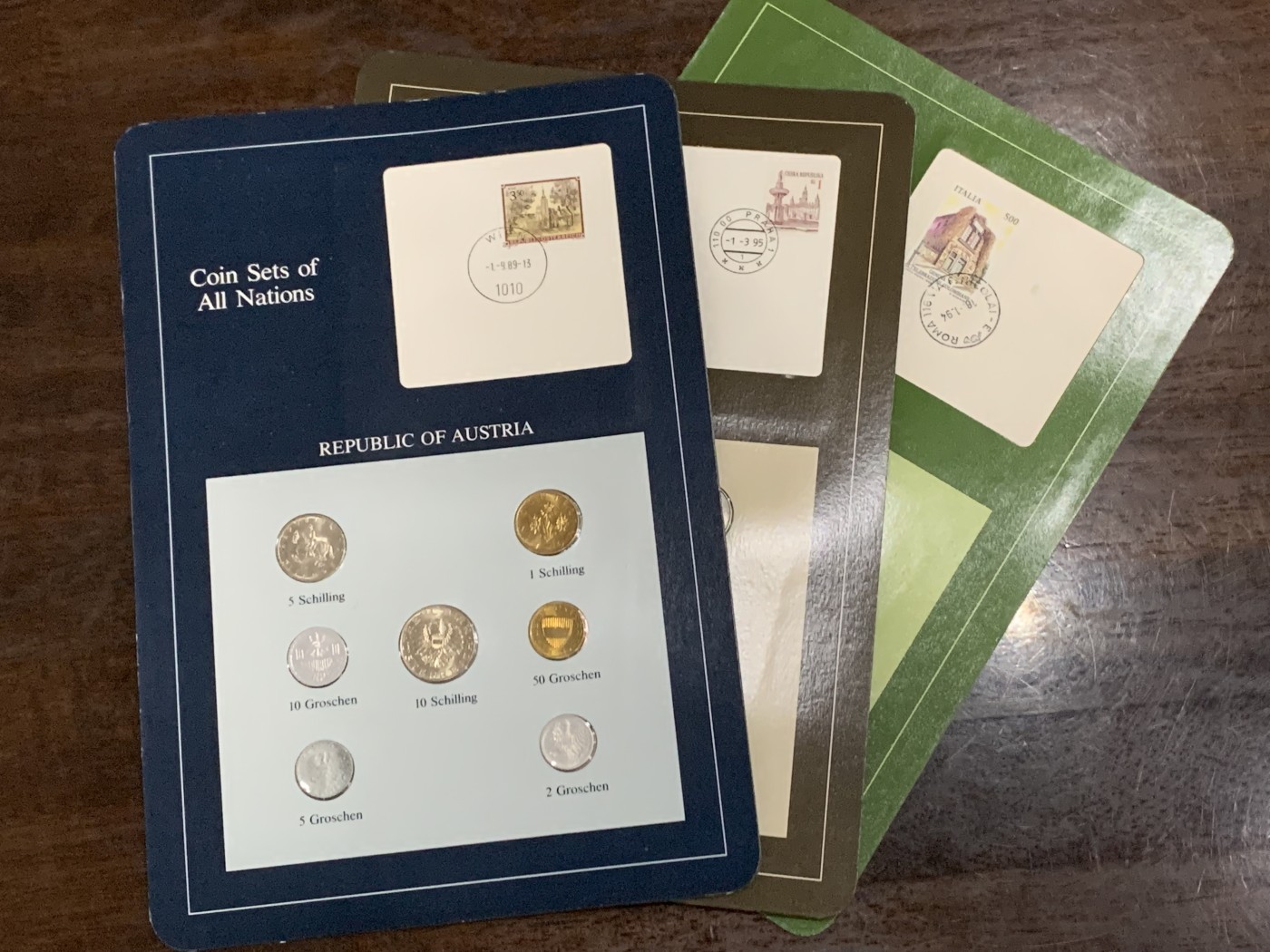 《竞宝斋》第259场-周日，周一 2场连拍 (全场包邮) 富兰克林套币三套，含意大利、捷克、奥地利三国 上世纪八十年代套币，保存较好，全新状态